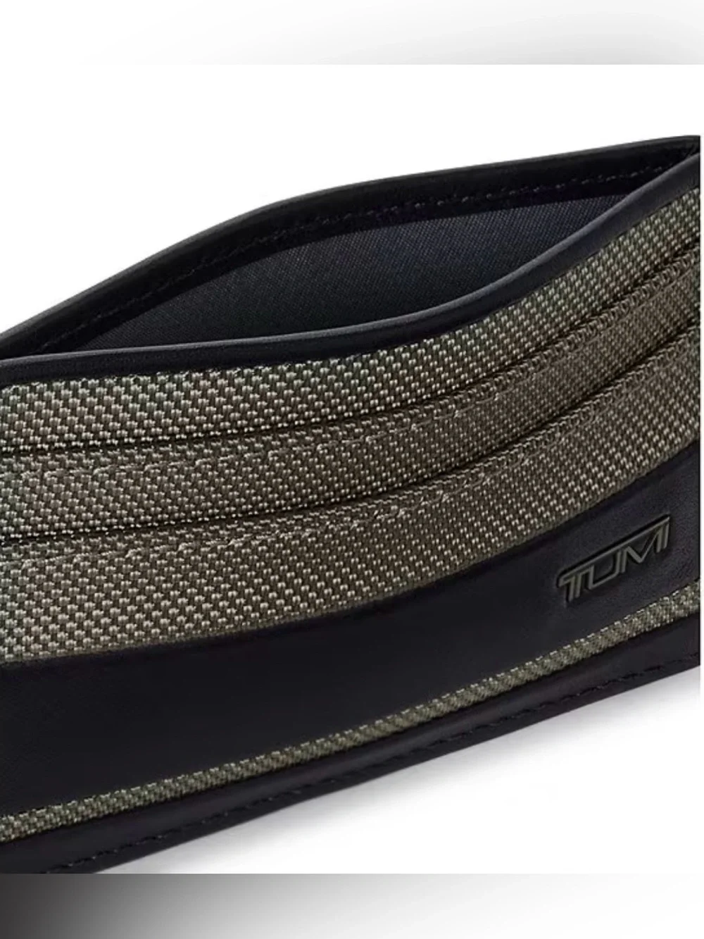 NEW Tumi ALPHA Ballistic Nylon & Leather Slim Card Case - GRAY ALLOY